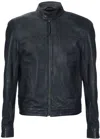 Infinity Leather Men's Classic Fitted Leather Biker Jacket-austin In Grey