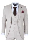 Infinity Leather Men's Cream 3-piece Tailored Fit Formal Wedding Peak Lapel Suit In Gray