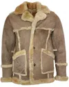 Infinity Leather Men's Designer Winter Sheepskin Fur Coat-zaragoza In Beige