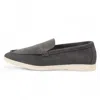 Infinity Leather Men's Durable Grey Slip-on Loafers With Cushioned Insole In Gray