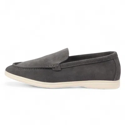 Infinity Leather Men's Durable Grey Slip-on Loafers With Cushioned Insole In Gray