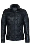 Infinity Leather Men's Leather Quilted Biker Jacket - Guayaquil In Black