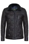 Infinity Leather Men's Leather Quilted Biker Jacket - Guayaquil In Brown