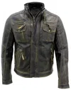 Infinity Leather Men's Leather Retro Biker Jacket-toronto In Black