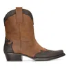 Infinity Leather Men's Leather Western Boots Brown Cuban Cowboy Winklepickers Classic Pointed In Brown