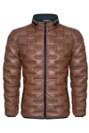 Infinity Leather Men's Puffer Quilted Bomber Leather Jacket - Recife In Multi