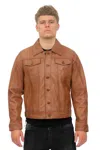 Infinity Leather Men's Retro Leather Trucker Jacket-constantine In Multi