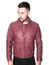 Infinity Leather Men's Retro Leather Trucker Jacket-constantine In White