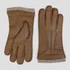 Infinity Leather Men's Tan Brown Italian Leather Warm Wool Lining Winter Riding Driving Casual Gloves In Brown