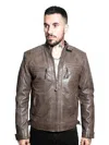 Infinity Leather Men's Vintage Leather Quilted Biker Jacket-monaco In Multi