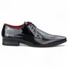 Infinity Leather Men's White Pointed Toe Formal Lace Up Perforated Shoes In Black