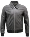 Infinity Leather Mens A2 Cowhide Leather Bomber Jacket-oslo In Black