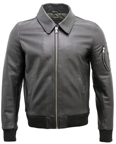 Infinity Leather Mens A2 Cowhide Leather Bomber Jacket-oslo In Black