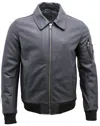 Infinity Leather Mens A2 Cowhide Leather Bomber Jacket-oslo In Blue