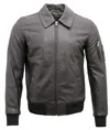 Infinity Leather Mens A2 Cowhide Leather Bomber Jacket-oslo In Brown
