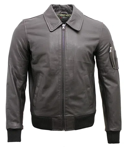 Infinity Leather Mens A2 Cowhide Leather Bomber Jacket-oslo In Brown