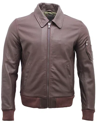 INFINITY LEATHER MENS A2 COWHIDE LEATHER BOMBER JACKET-OSLO