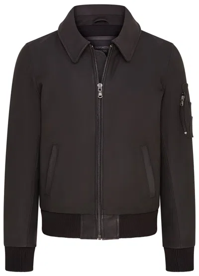 Infinity Leather Mens A2 Cowhide Leather Bomber Jacket-eura In Gray