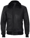 Infinity Leather Mens Air Force A2 Cowhide Bomber Jacket-montreal In Black
