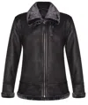 Infinity Leather Mens B3 Aviator Flying Sheepskin Jacket-alhambra In Black