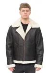 Infinity Leather Mens B3 Aviator Real Sheepskin Leather Flying Jacket-oxford In Multi