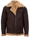 Infinity Leather Mens B3 Shearling Sheepskin Aviator Jacket-gloucester In Brown