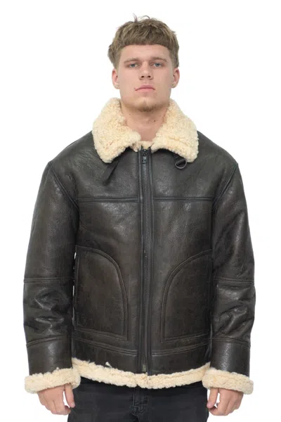 Infinity Leather Mens B3 Shearling Sheepskin Aviator Jacket-gloucester In Multi