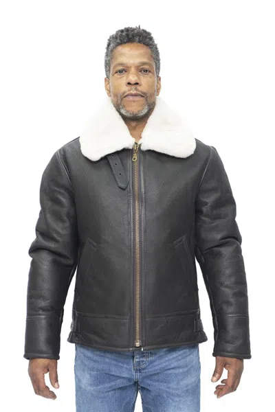 Infinity Leather Mens B3 Ww2 Leather Sheepskin Aviator Flying Jacket-hartland In Multi