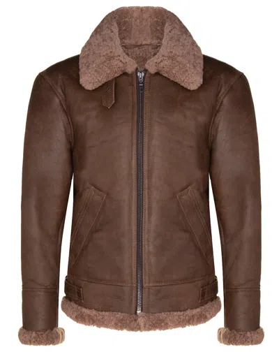 Infinity Leather Mens B3 Ww2 Sheepskin Leather Aviator Jacket-houston In Multi
