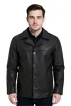 Infinity Leather Mens Black 4 Button Italian Leather Blazer Jacket - Loxton In Black