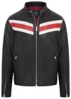 Infinity Leather Mens Black Cafã Racer Biker Leather Jacket - Aniak In Multi