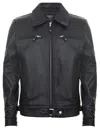 Infinity Leather Mens Black Cowhide Leather Harrington Jacket-geneva In Black