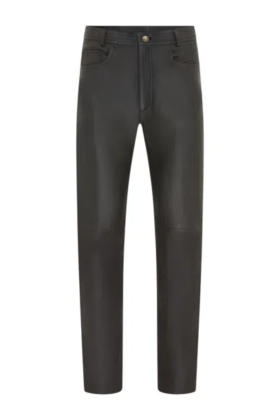 Infinity Leather Mens Black Lamb Leather 501 Biker Jeans - Istanbul