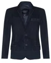 Infinity Leather Mens Blazer Suede Jacket Soft Italian Leather Coat In Black