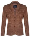 Infinity Leather Mens Blazer Suede Jacket Soft Italian Leather Coat In Multi
