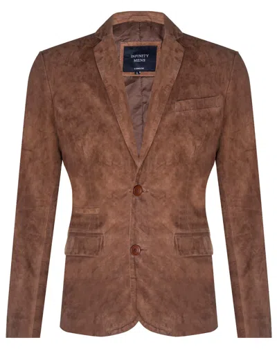 Infinity Leather Mens Blazer Suede Jacket Soft Italian Leather Coat In Multi