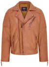 Infinity Leather Mens Brando Double Cross Zip Leather Biker Jacket- Fagernes In Multi