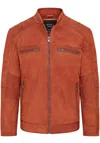 Infinity Leather Mens Buff Leather Cafe Racer Biker Jacket - Jinan In Multi