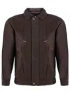 Infinity Leather Mens Classic Harrington Bomber Leather Jacket-minsk In Brown