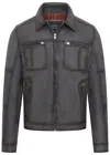 Infinity Leather Mens Classic Leather Biker Jacket - Bettles In Grey