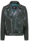 Infinity Leather Mens Cow-hide Biker Brando Jacket - Pargas In Green