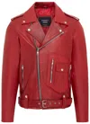 Infinity Leather Mens Cow-hide Biker Brando Jacket - Pargas In Red