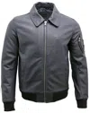 Infinity Leather Mens Cowhide Analine Leather A2 Us Airforce Bomber Jacket In Blue