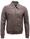Infinity Leather Mens Cowhide Analine Leather A2 Us Airforce Bomber Jacket In Brown