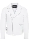 Infinity Leather Mens Cowhide Leather Brando Biker Jacket - Garland In White