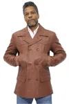 Infinity Leather Mens Cowhide Leather Peacoat-krakaw In Multi