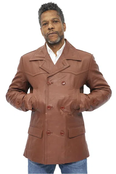 Infinity Leather Mens Cowhide Leather Peacoat-krakaw In Multi