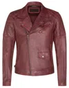 Infinity Leather Mens Cross Zip Leather Biker Jacket - Gibraltar In White