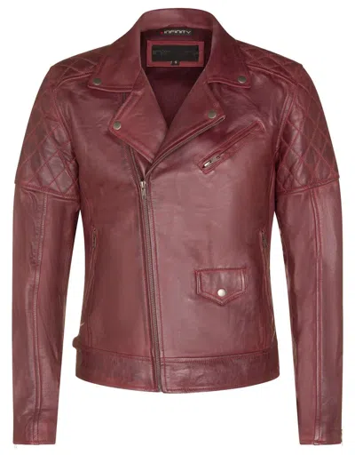 Infinity Leather Mens Cross Zip Leather Biker Jacket - Gibraltar In White