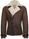 Infinity Leather Mens Double Breasted Sheepskin Leather Biker Jacket-manila In Multi